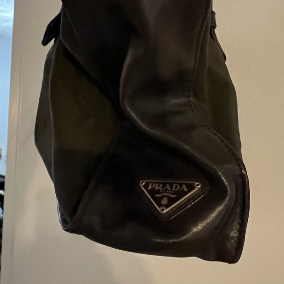 Prada chocolate brown micro fiber & leather bag with dust bag - Picture 7 of 13